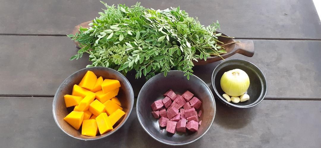 Photo : Potage moringa, giraumon et patates douces