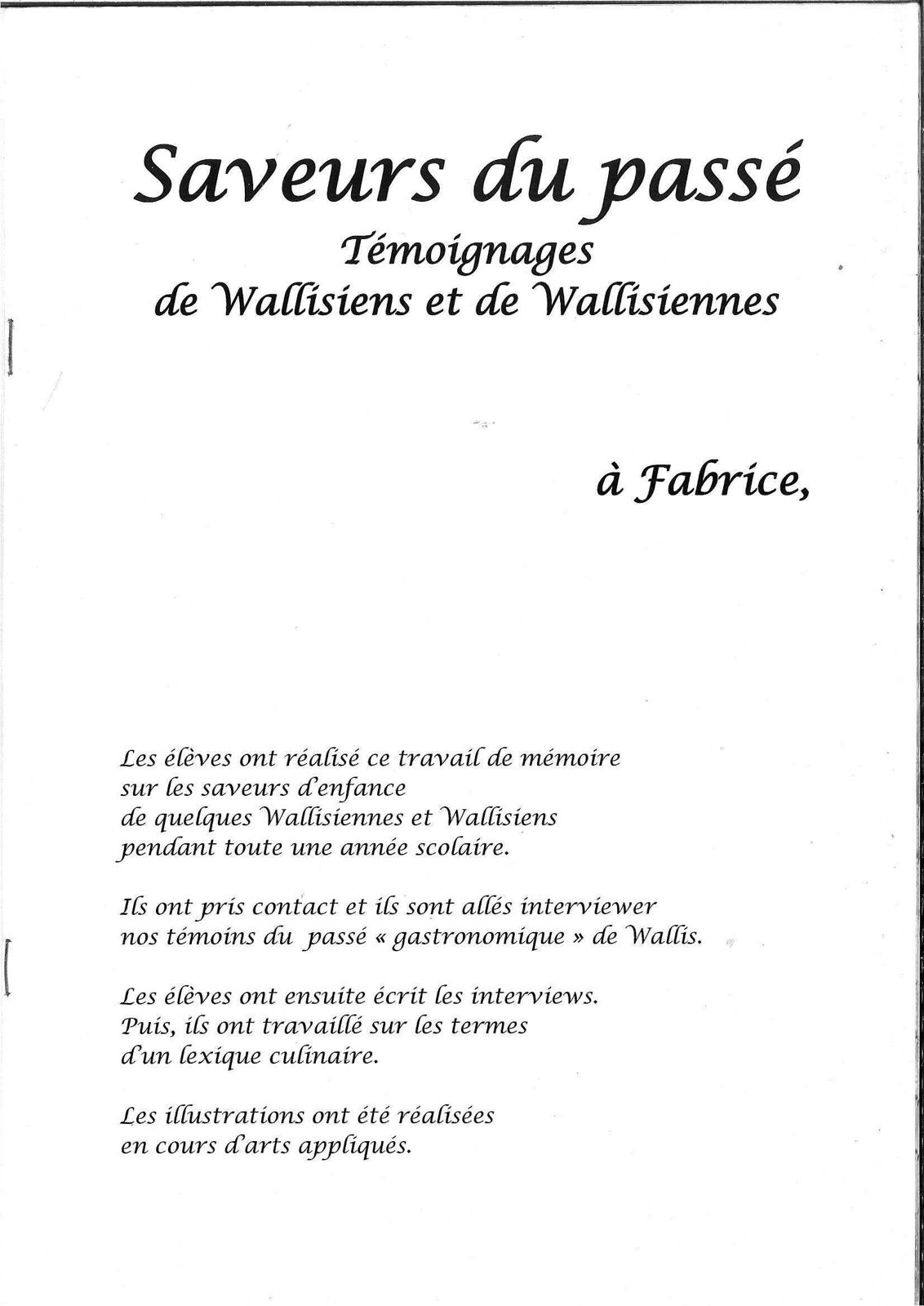 Photo : Saveurs de Wallis
