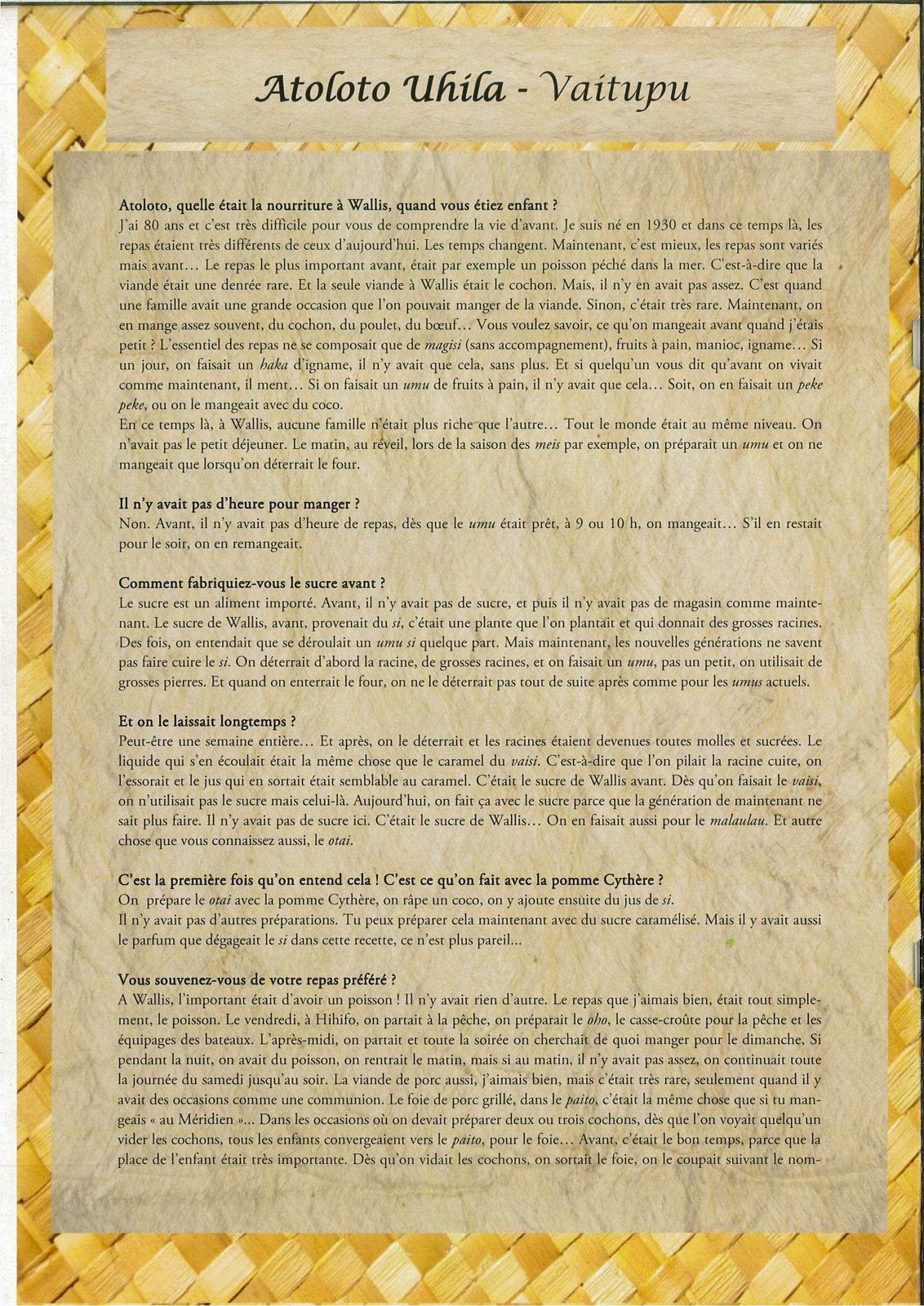 Photo : Saveurs de Wallis