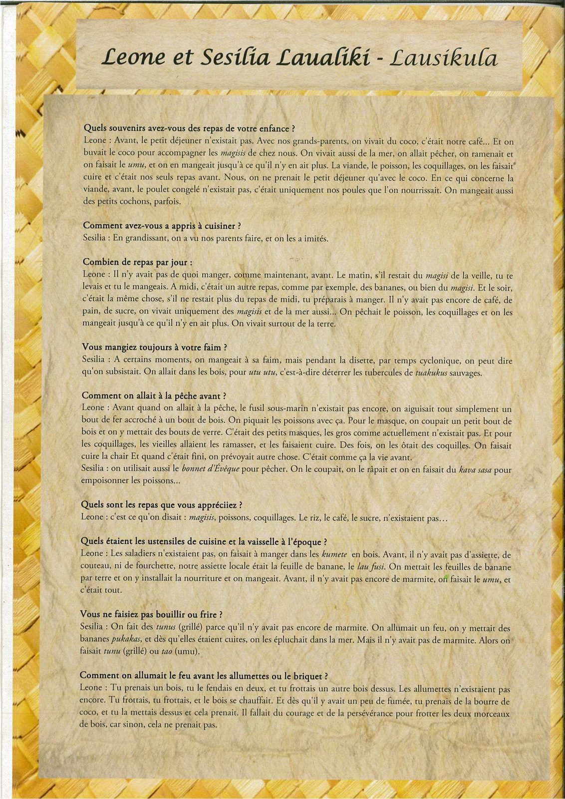 Photo : Saveurs de Wallis