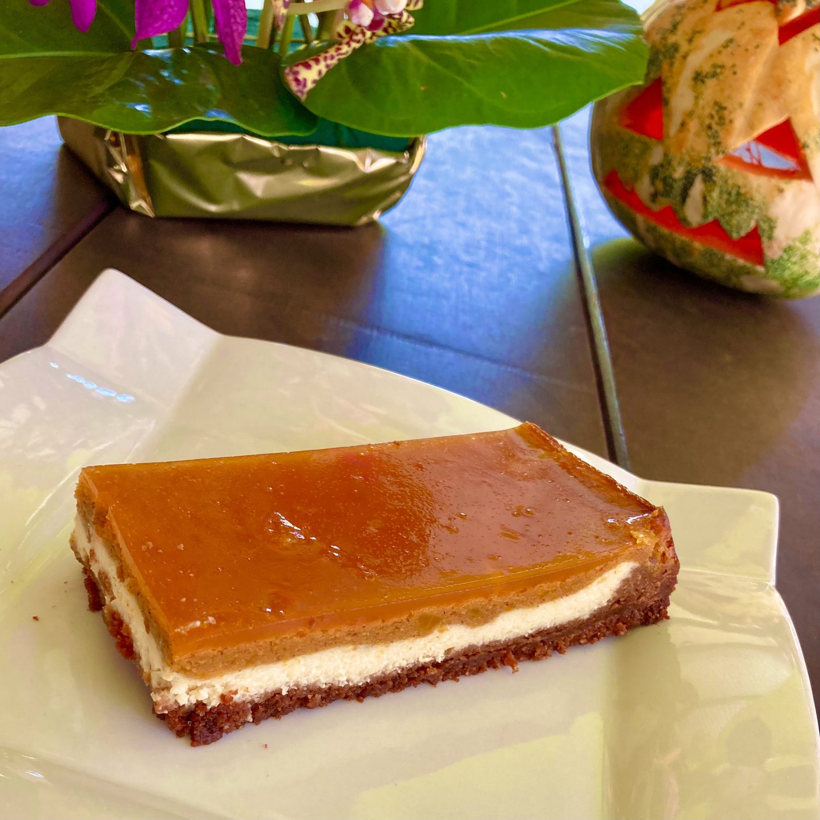 Tarte fromage blanc, giraumon, passion et Spéculoos